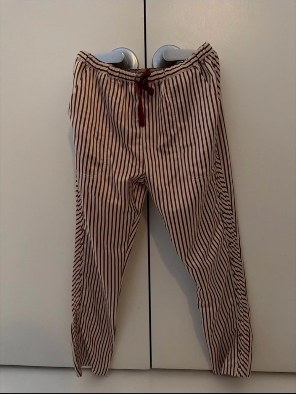 Scotch & Soda Burgundy Striped Drawstring pants